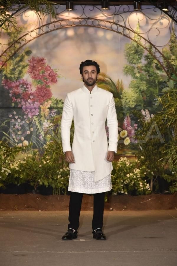 Ranbir Kapoor Black and White Kurta Pajama